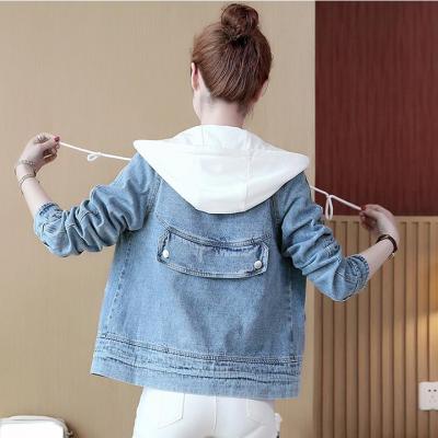 ÁO KHOÁC JEAN IN CHỮ PHỐI NÓN TRẮNG - NK339
